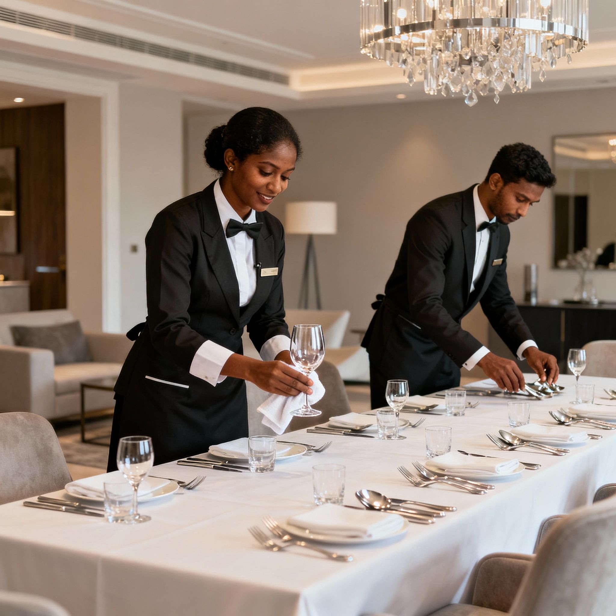 Cercasi Coppia Custodi Sri Lanka: esperti nella preparazione e gestione di una sala da pranzo per eventi in dimore di prestigio.