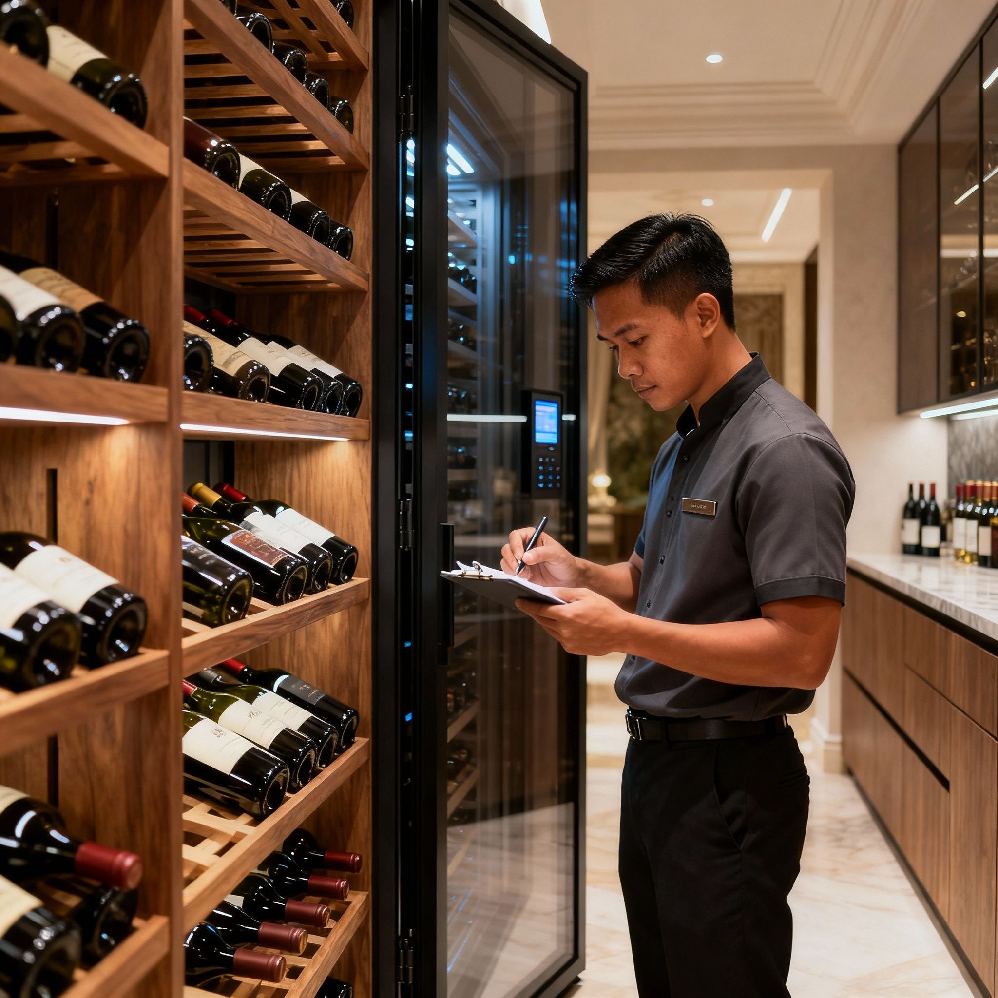 Coppia Di Filippini Arezzo: maggiordomo filippino che gestisce una cantina di vini di lusso. Personale domestico qualificato.