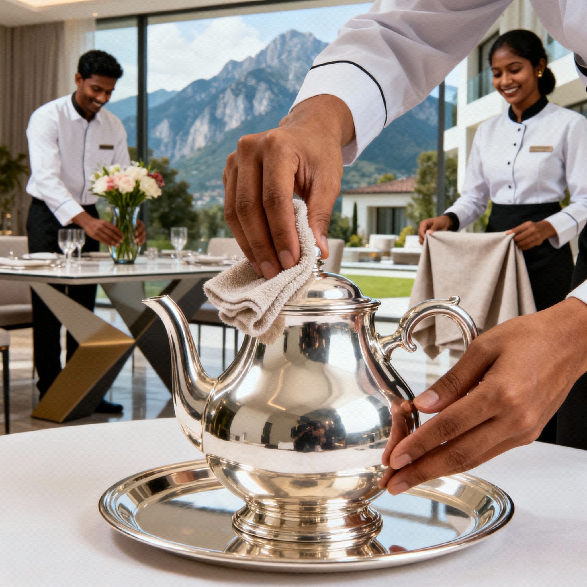 Coppia Sri Lanka Trento - attenzione ai dettagli nel servizio domestico, mani esperte al lavoro.