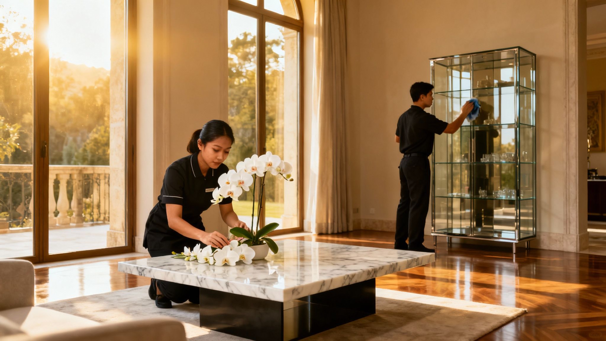 Coppia Sri Lanka Trieste: domestici professionisti in una villa di lusso con vista mare, garanzia di un servizio impeccabile.