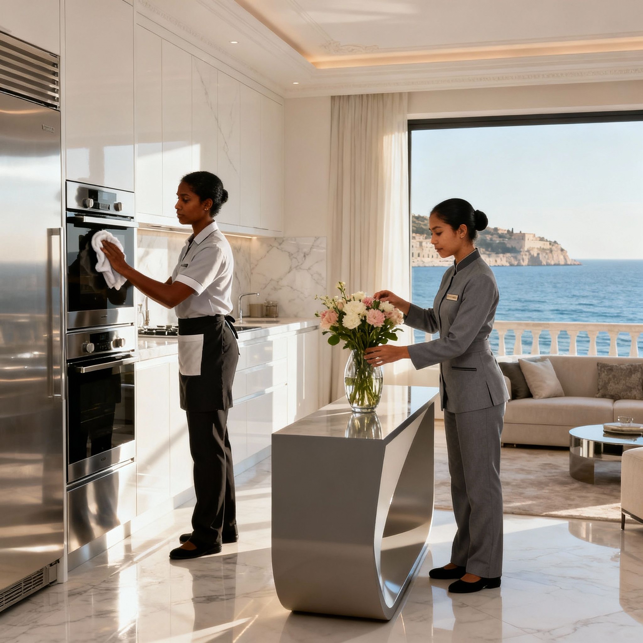 Migliore agenzia domestici Ancona: governante dello Sri Lanka in una cucina di design. Massima professionalità e cura.