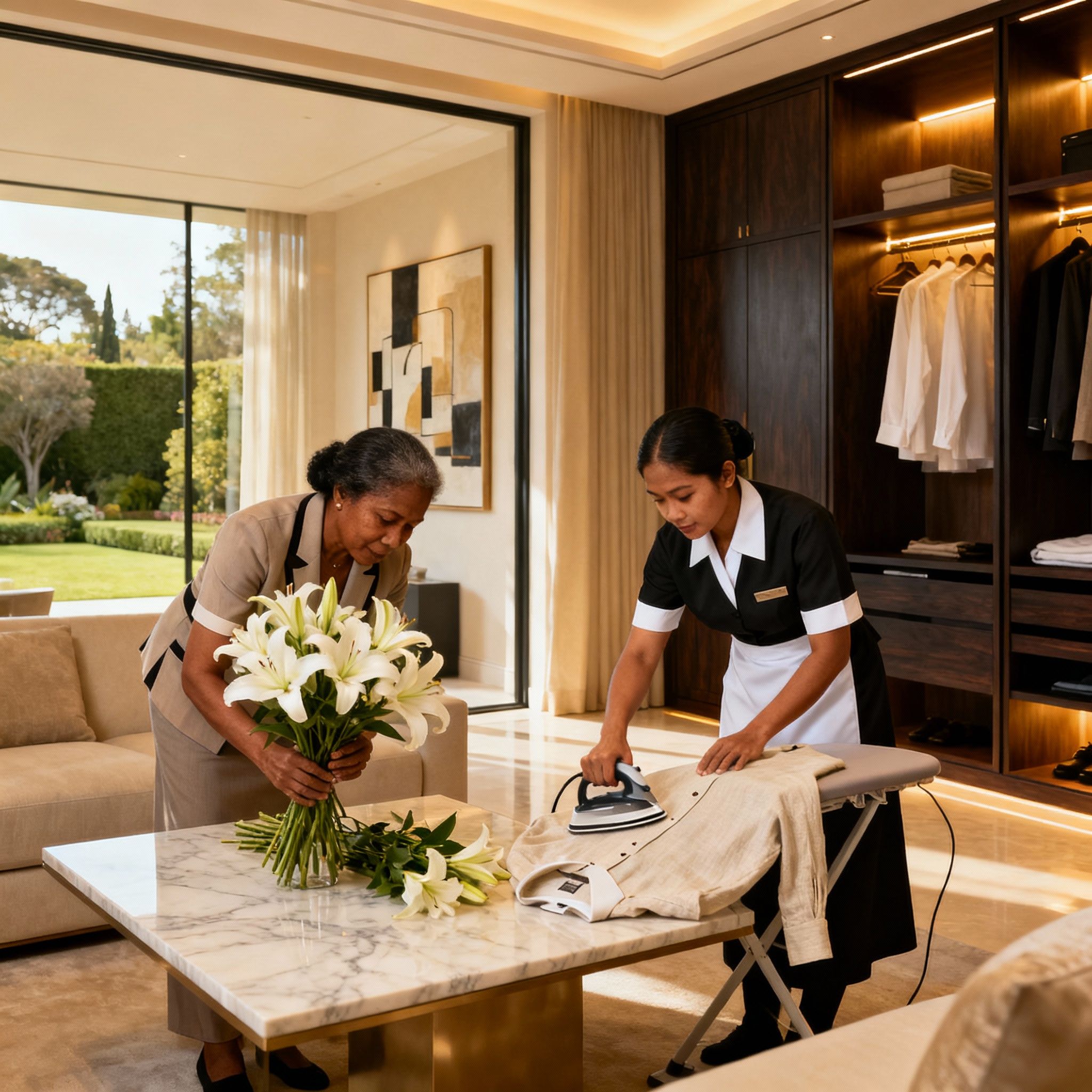 Migliore agenzia domestici Padova: governante srilankese organizza un elegante soggiorno in una residenza di lusso. Ordine e stile.