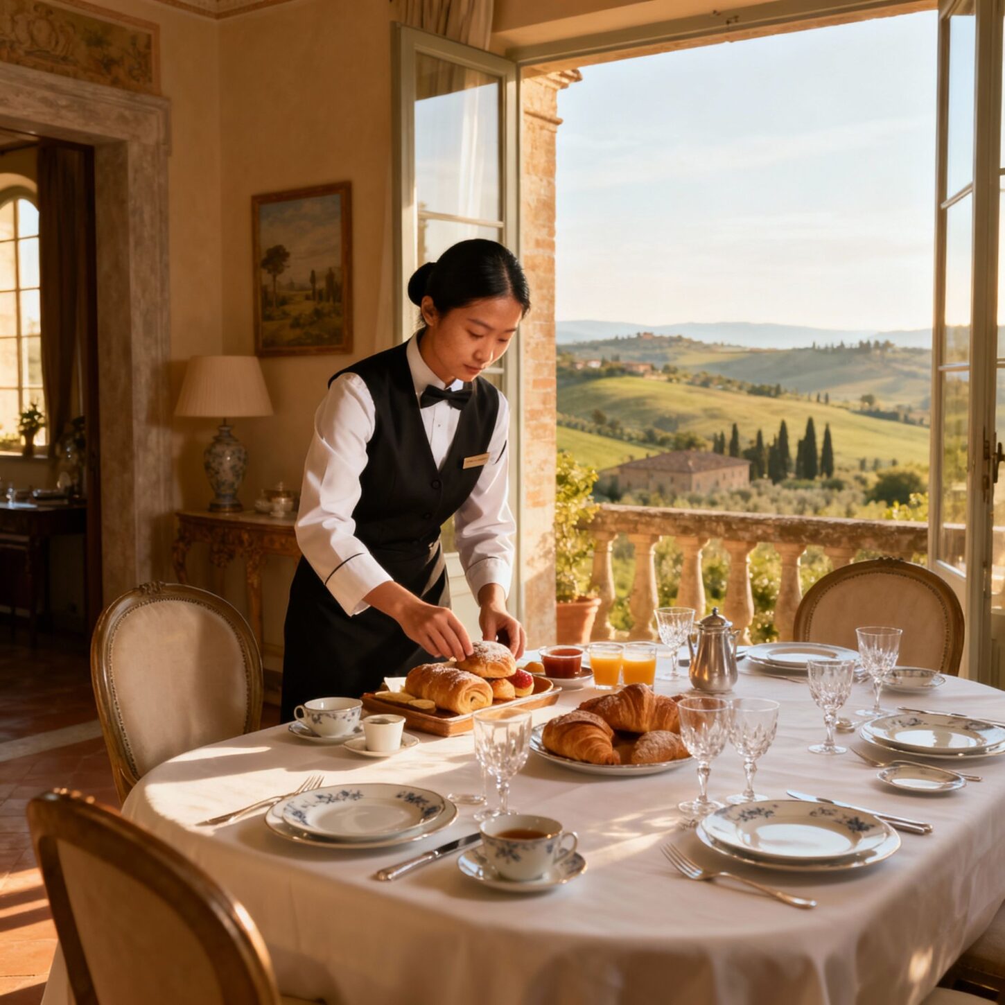 Agenzia colf filippine Pisa - Servizio colazione luxury in villa toscana esclusiva