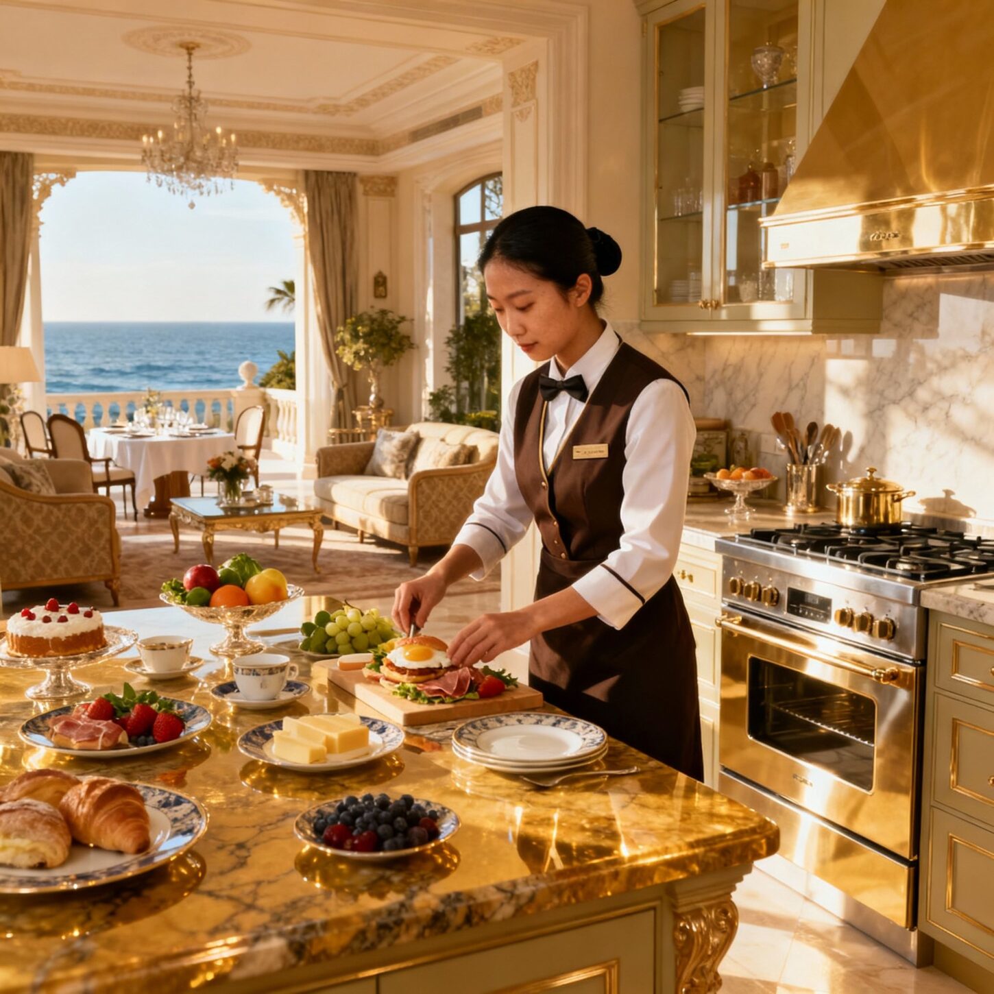 Agenzia domestici Sanremo - Servizio colazione gourmet da personale asiatico