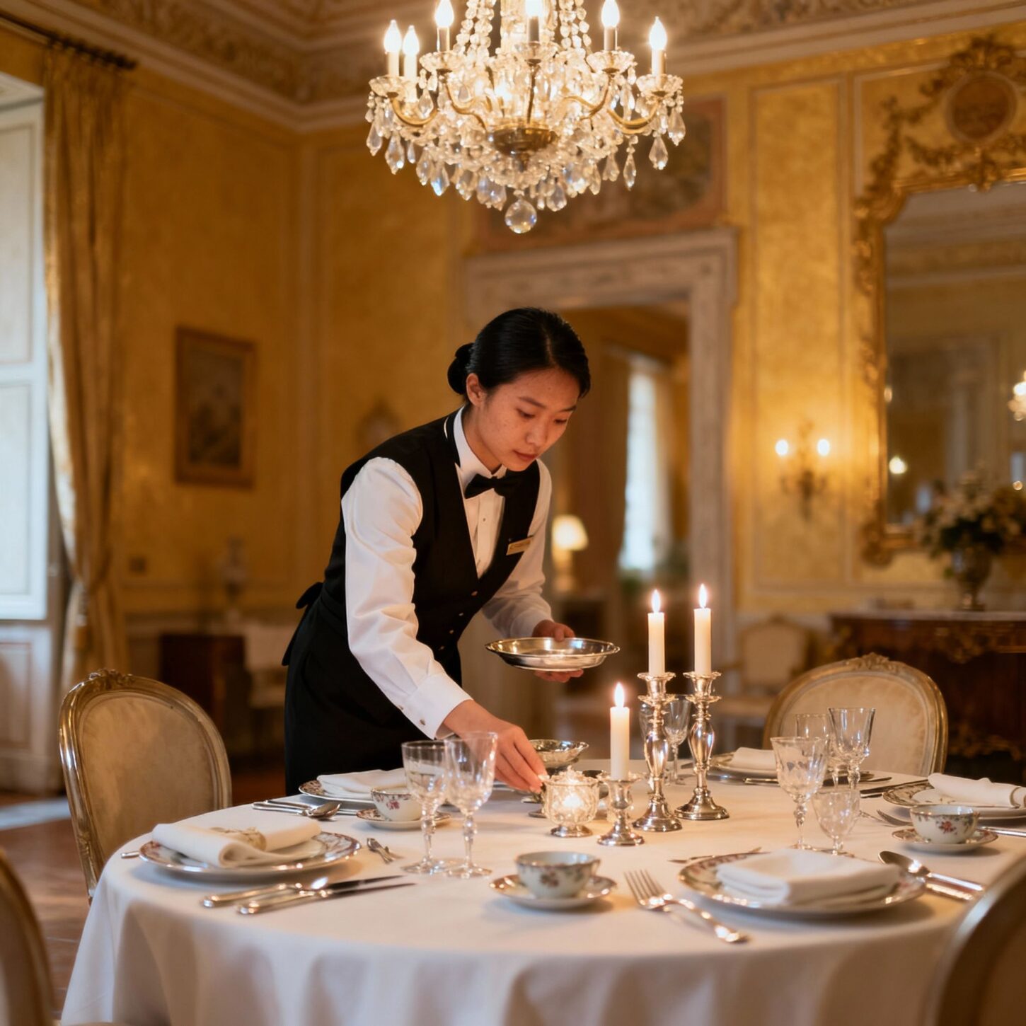 Agenzia per personale domestico Bologna - preparazione tavola elegante in villa storica