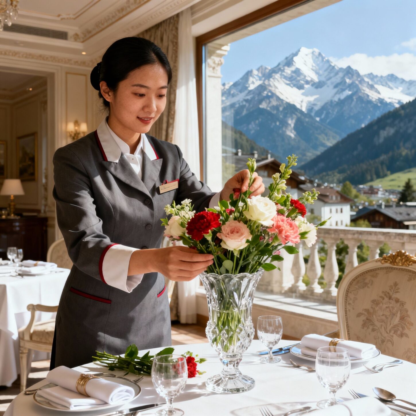 Coppia Sri Lanka Courmayeur - Dettaglio mani personale asiatico sistema fiori in vaso crystal luxury