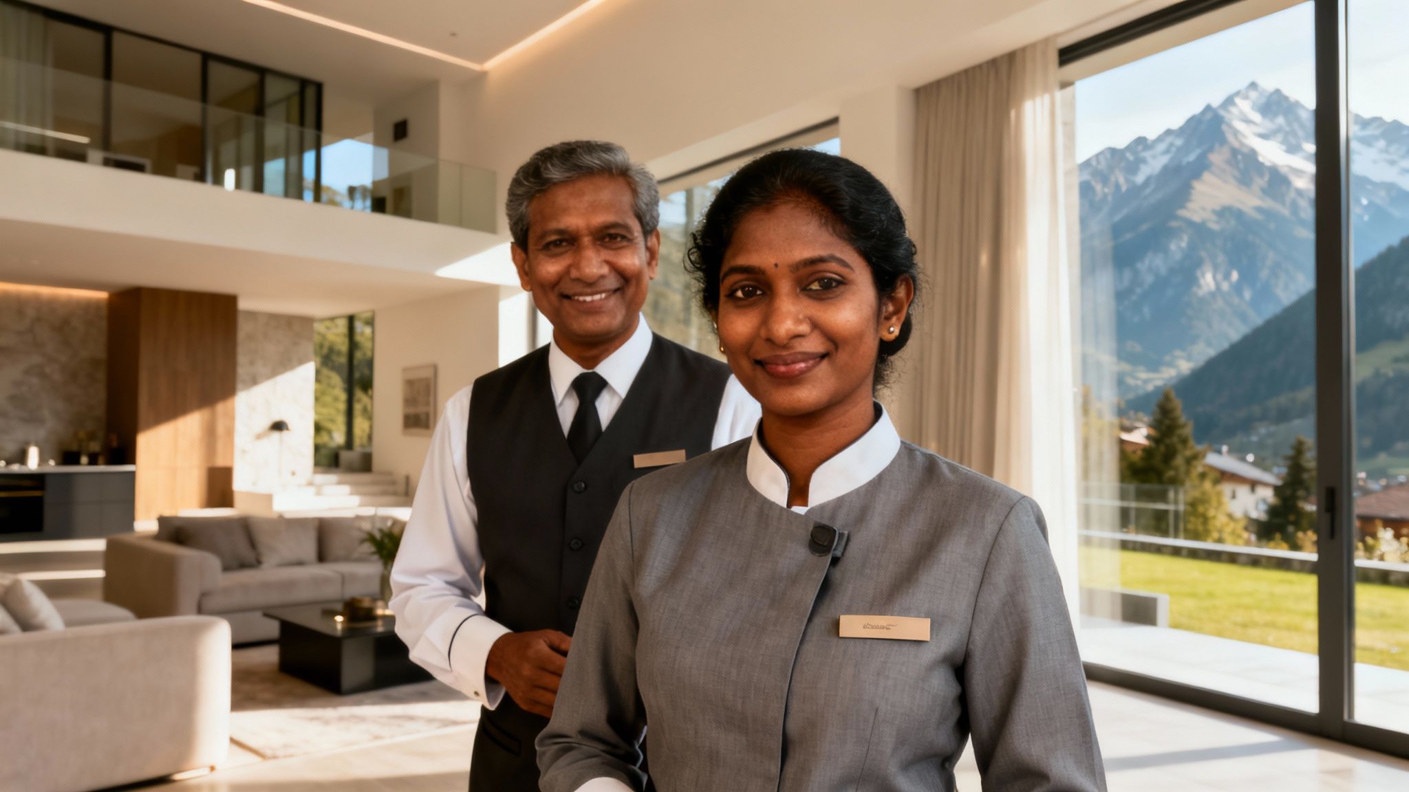 Coppia Sri Lanka Merano: servizio domestico d'eccellenza in villa di lusso con vista sulle Alpi.