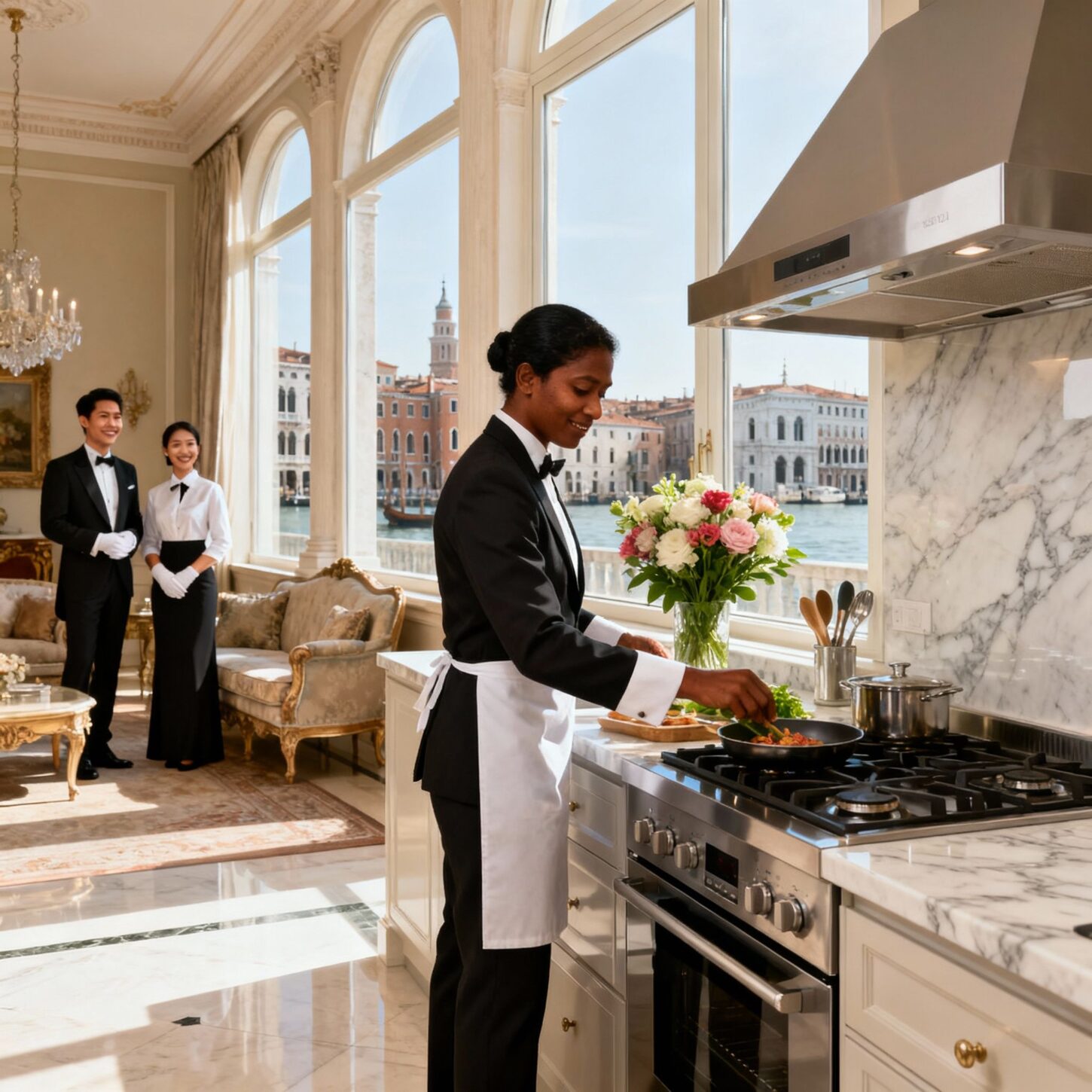 Coppia Sri Lanka Venezia - Domestici asiatici in cucina luxury italiana