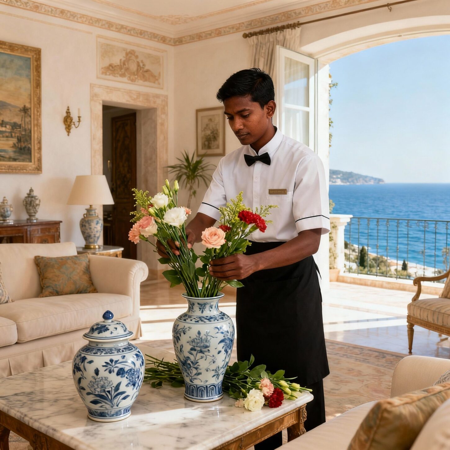 Coppia custodi Portofino - personale asiatico in villa elegante