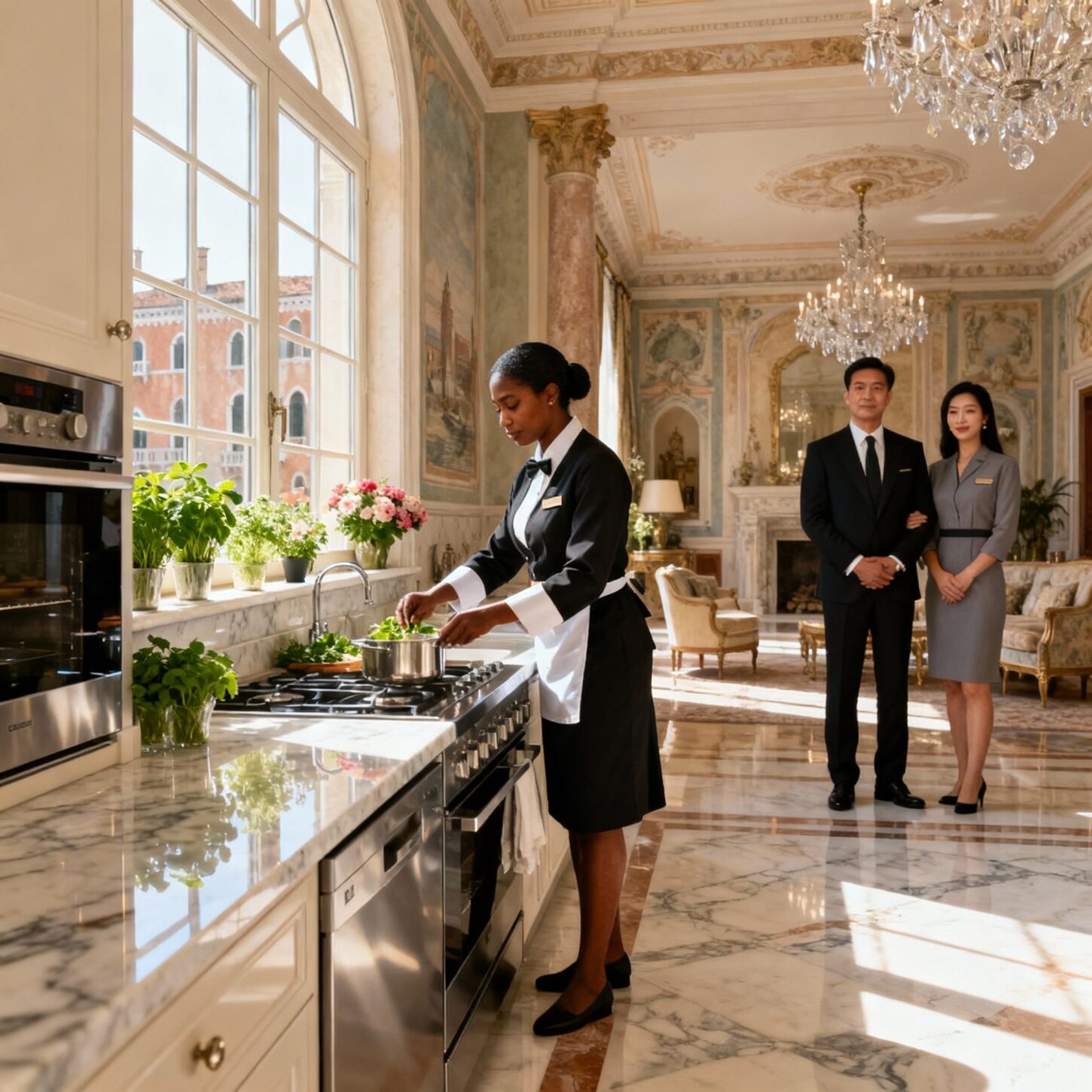 Coppia domestici Filippini Veneto - Servizio cucina professionale luxury