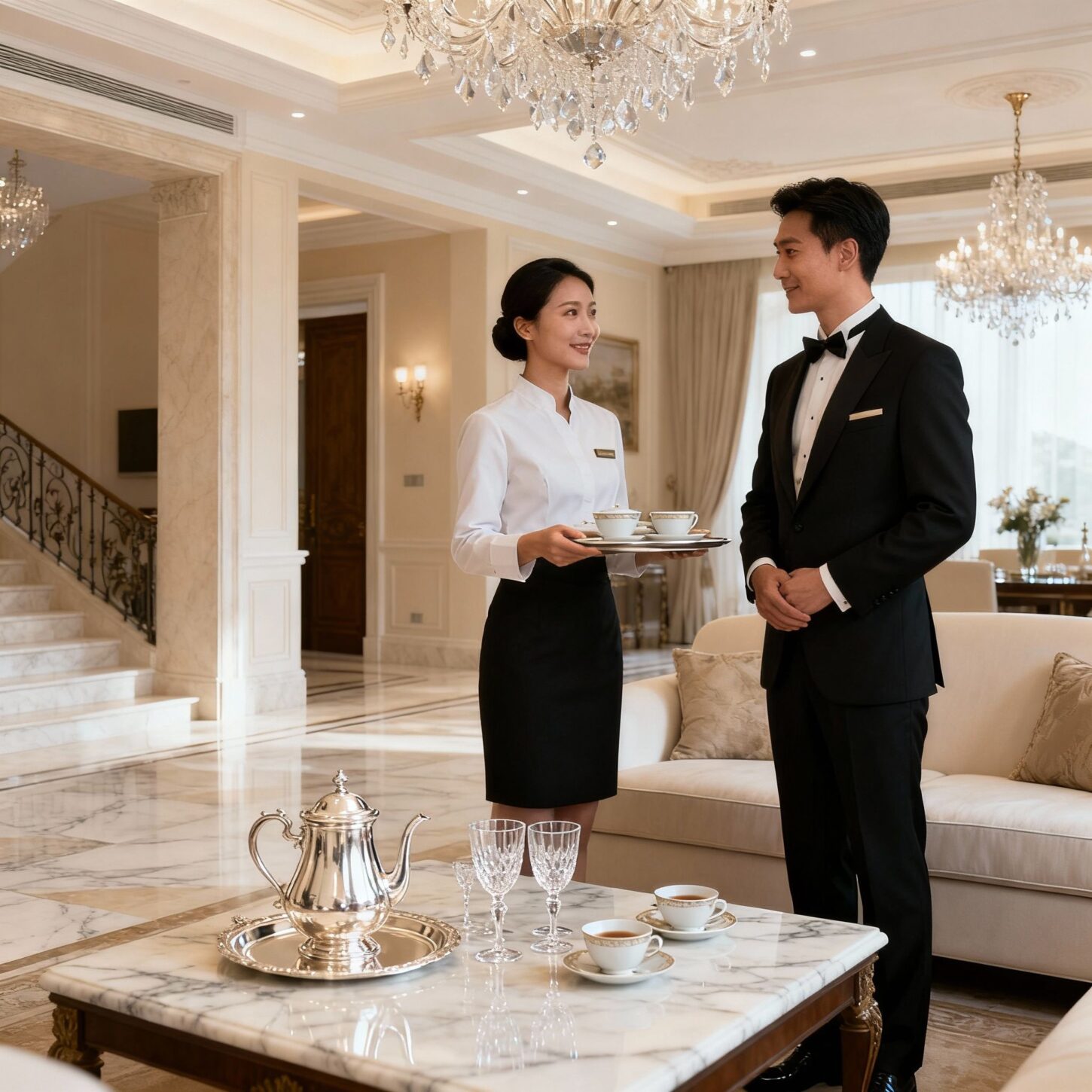 Coppia domestici Filippini Veneto - Servizio hospitality elegante