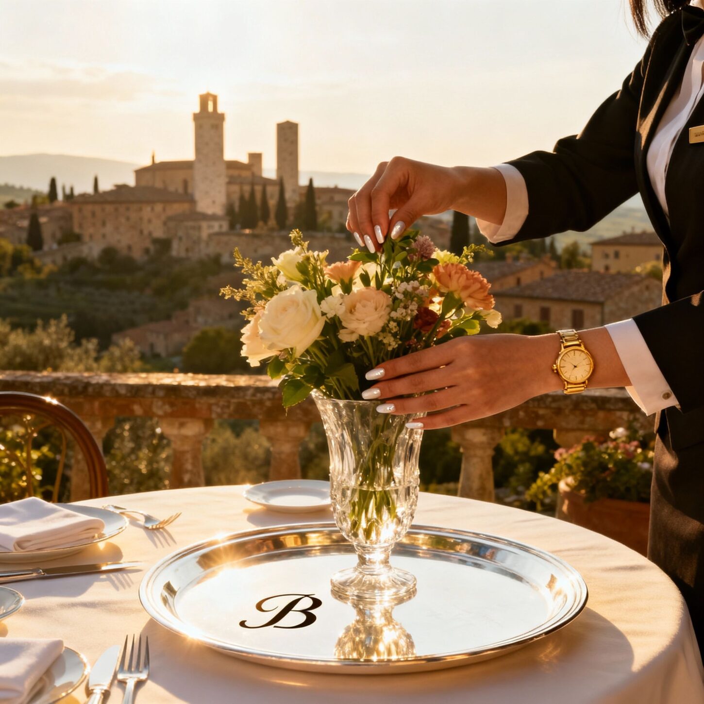 Coppia domestici San Gimignano - Dettaglio mani professionali in servizio