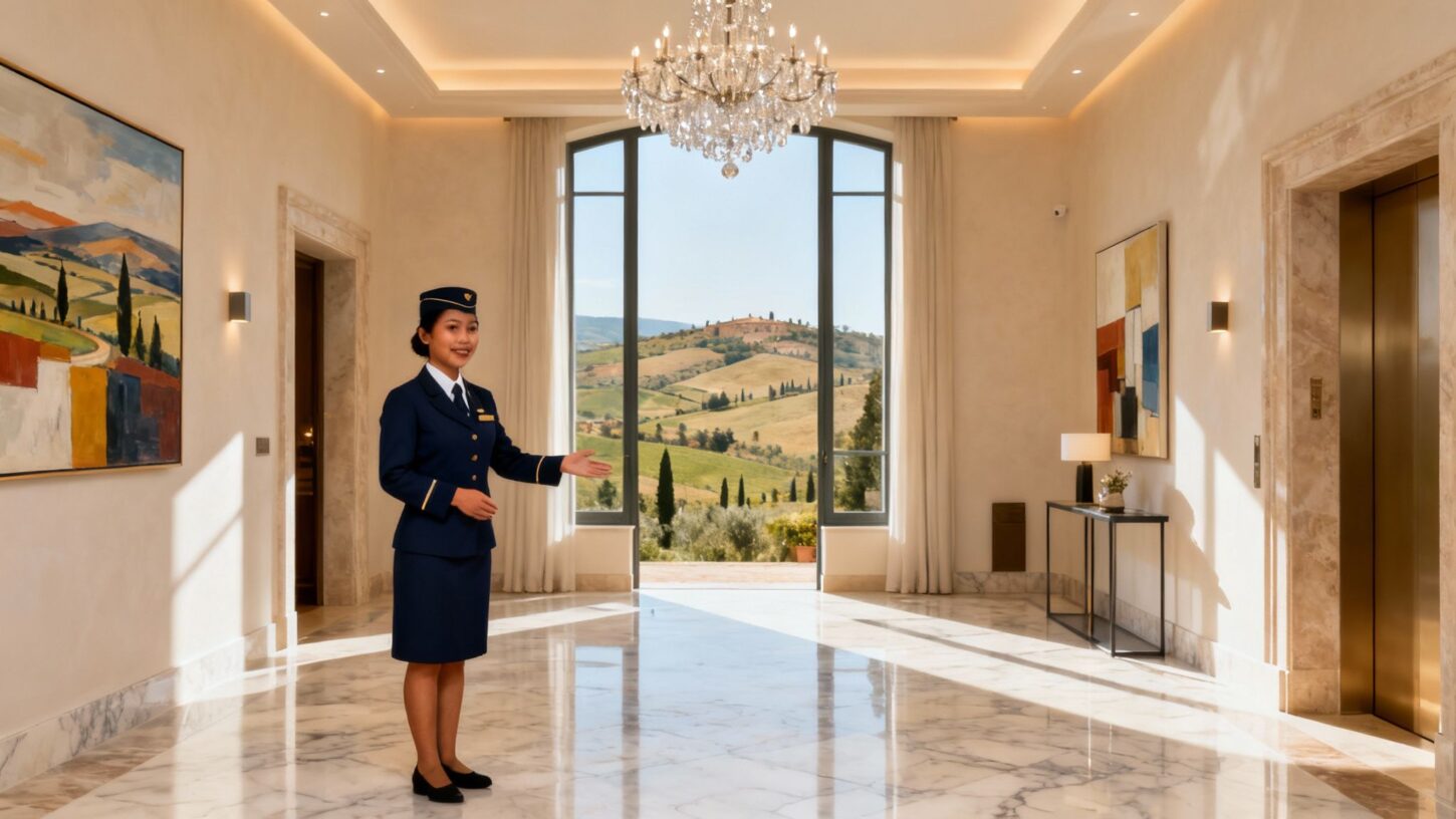 Coppia domestici San Gimignano - Domestico filippino accoglie in villa luxury