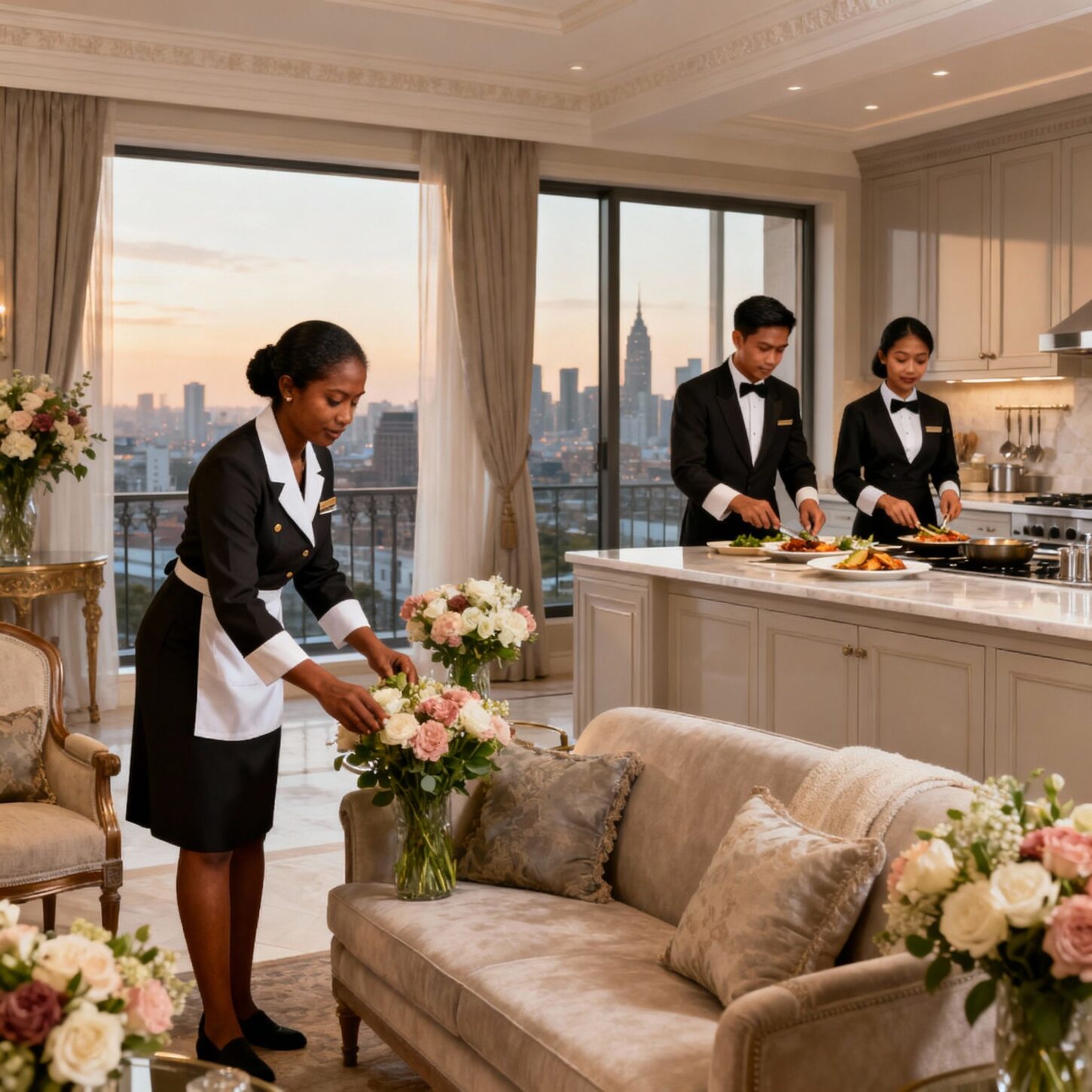 Coppia domestici full-time - Sri Lankan domestic couple maintaining luxury European home with elegant professional service