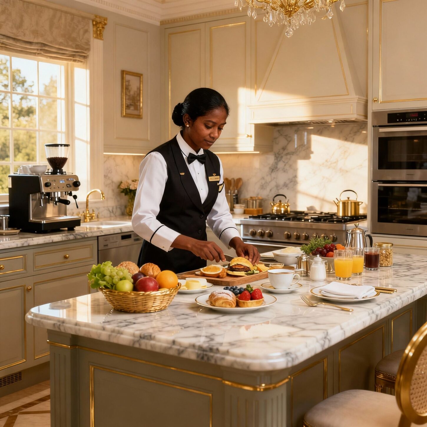 Coppia per gestione casa - Personale srilankese cucina gourmet in cucina di lusso