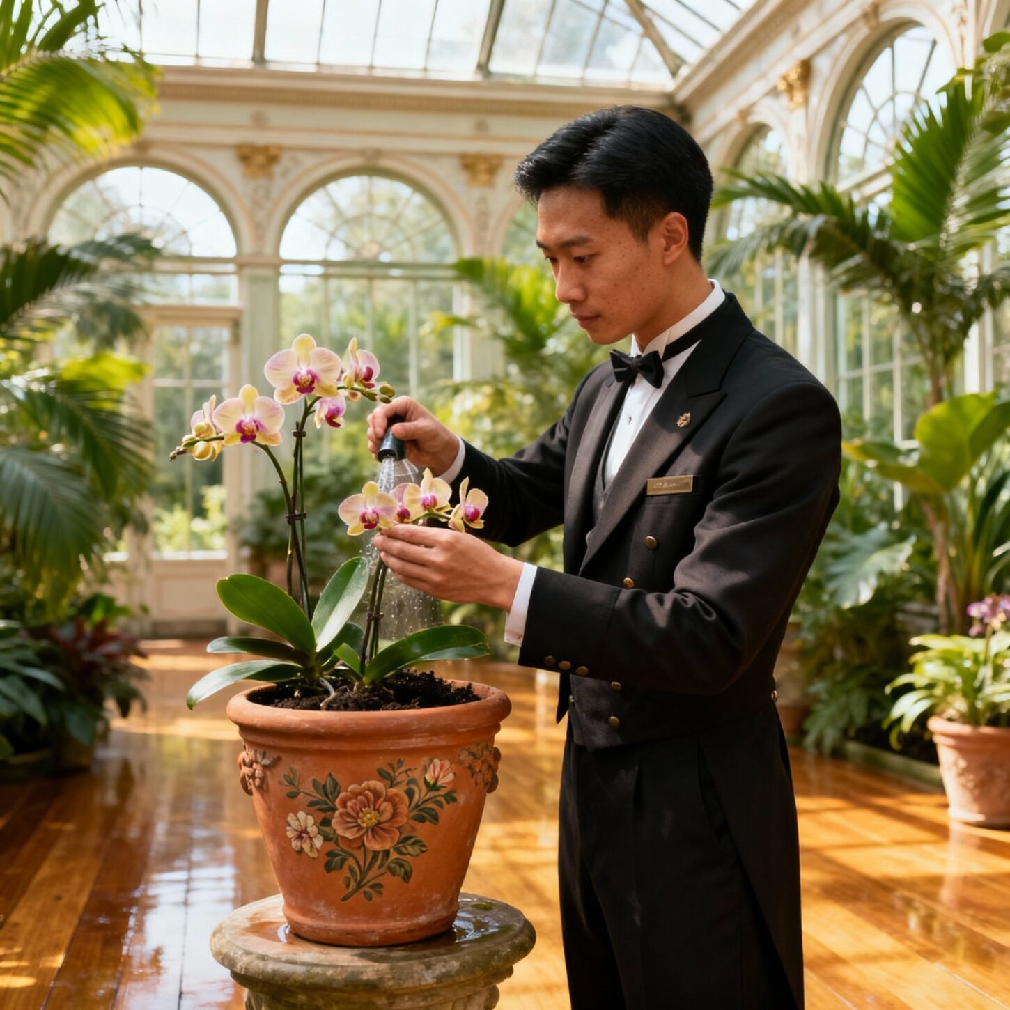 Migliore agenzia colf Montegrotto Terme - Personale domestico asiatico cura piante in serra elegante