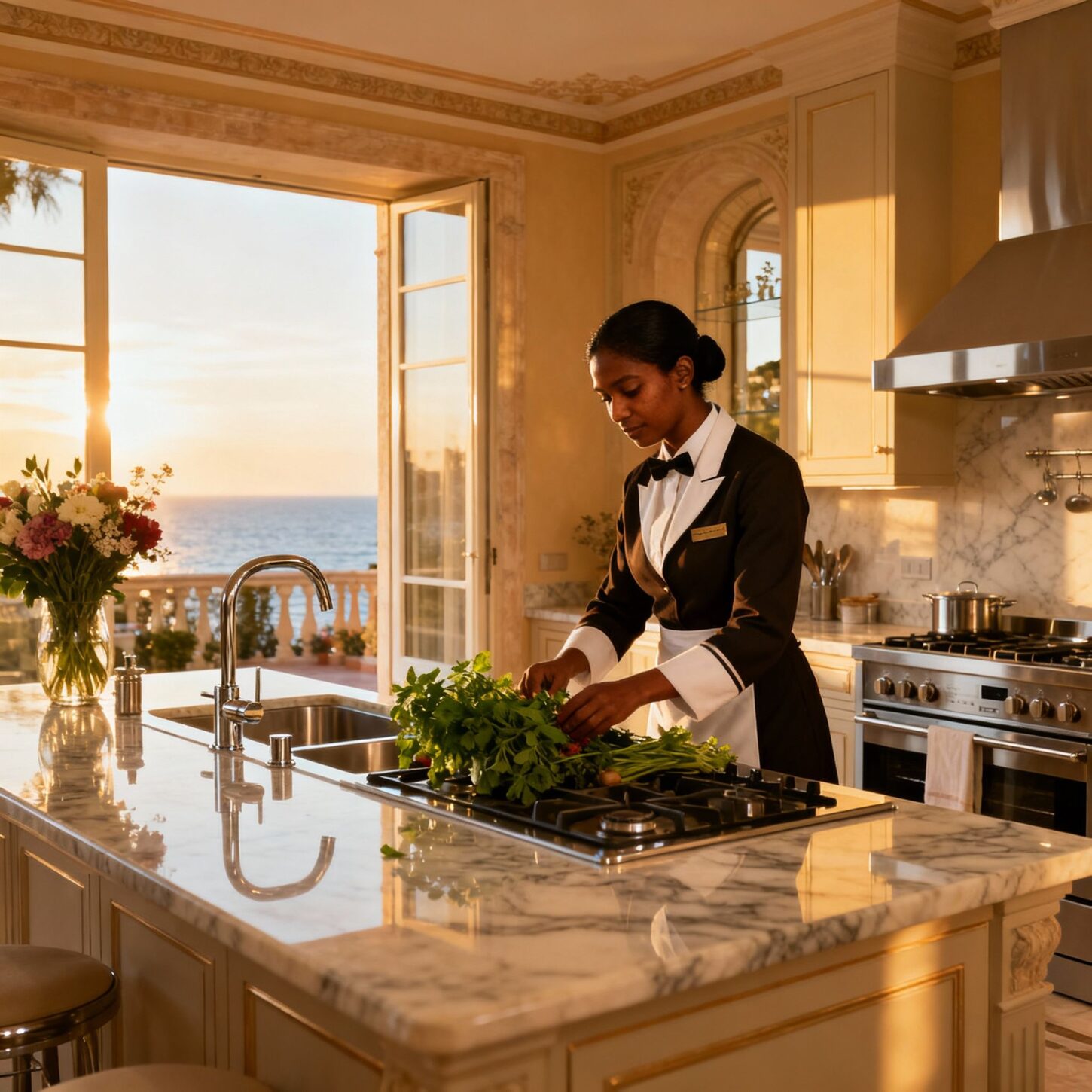 Migliore agenzia colf Sanremo - Housekeeper srilankese cucina villa italiana lusso
