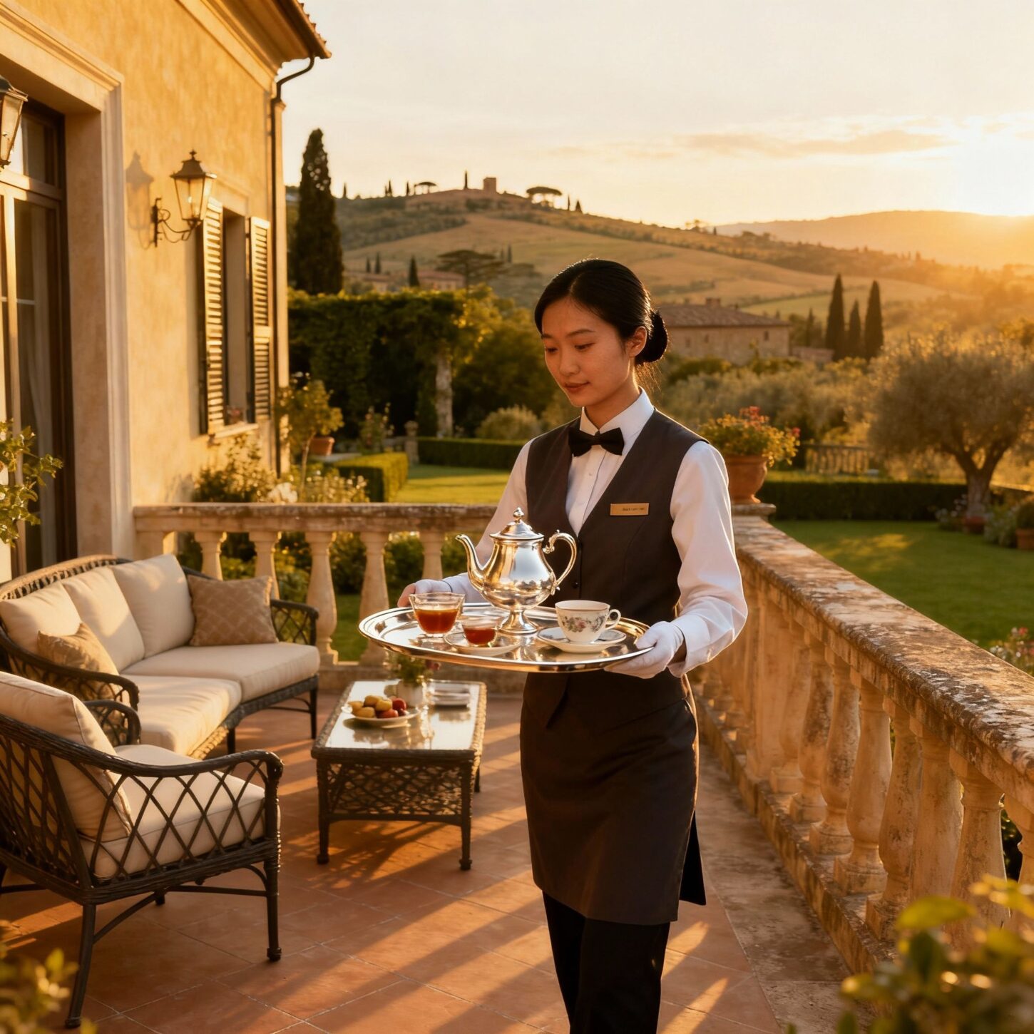 Migliore agenzia domestici Chianciano Terme - Servizio tè pomeridiano personale asiatico