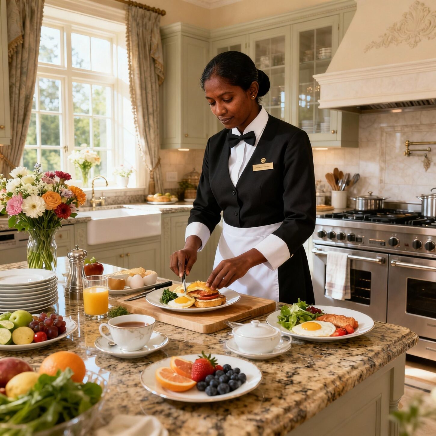 Migliore agenzia domestici Novara - Housekeeper sri lankese in cucina di lusso