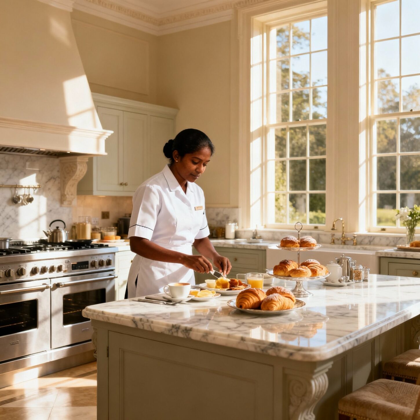 Migliore agenzia domestici Varese - Assistente domestica srilankese in cucina di lusso