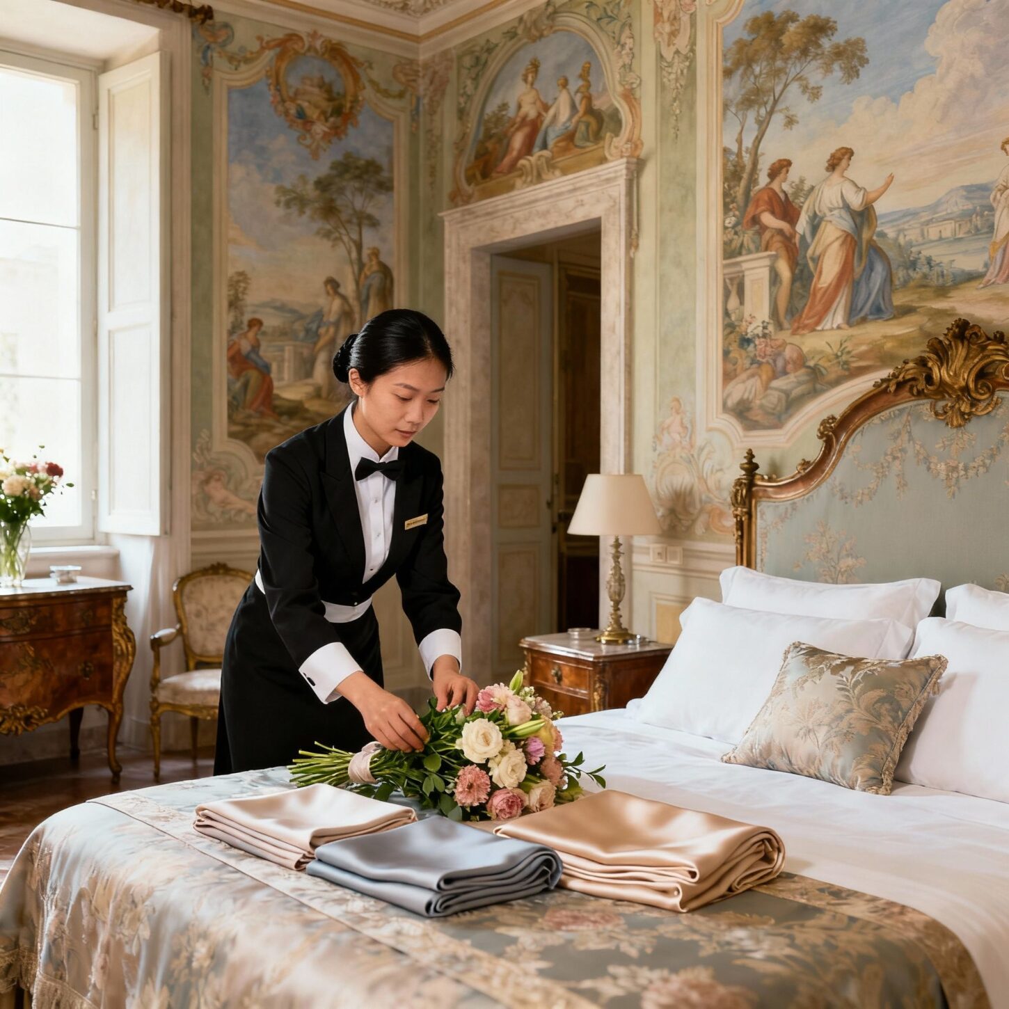 coppia domestici Filippini per villa storica - Servizio lifestyle di alta gamma in camera da letto di villa