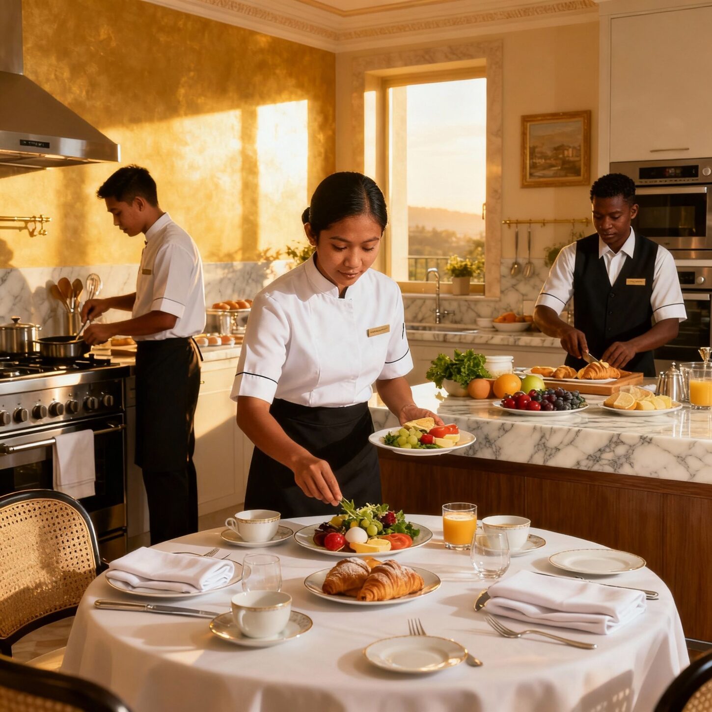 coppia domestici per famiglia privata - Servizio domestico lifestyle con preparazione gourmet in cucina luxury