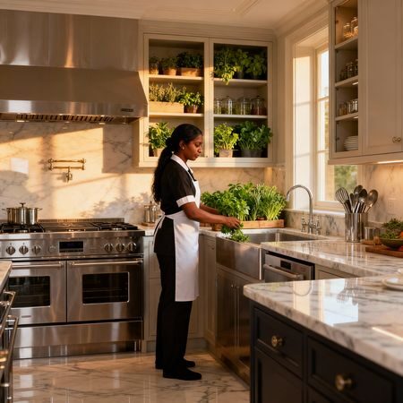 Agenzia colf filippine Sirmione - Asian housekeeper luxury kitchen organization
