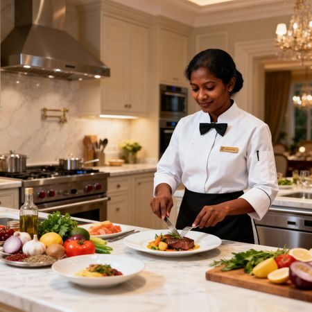 Agenzia colf filippine Teramo - Cuoca professionale asiatica in cucina di lusso