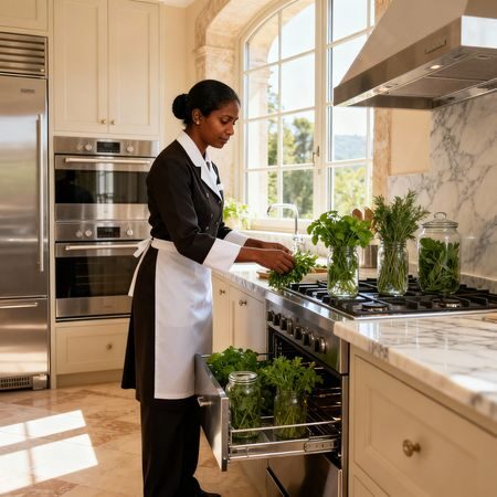 Agenzia domestici Perugia - Casa impeccabile con domestici Sri Lanka in cucina di lusso