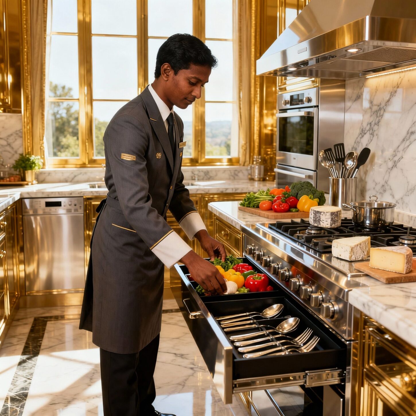 Colf Segrate - gestione della cucina professionale in villa italiana di lusso