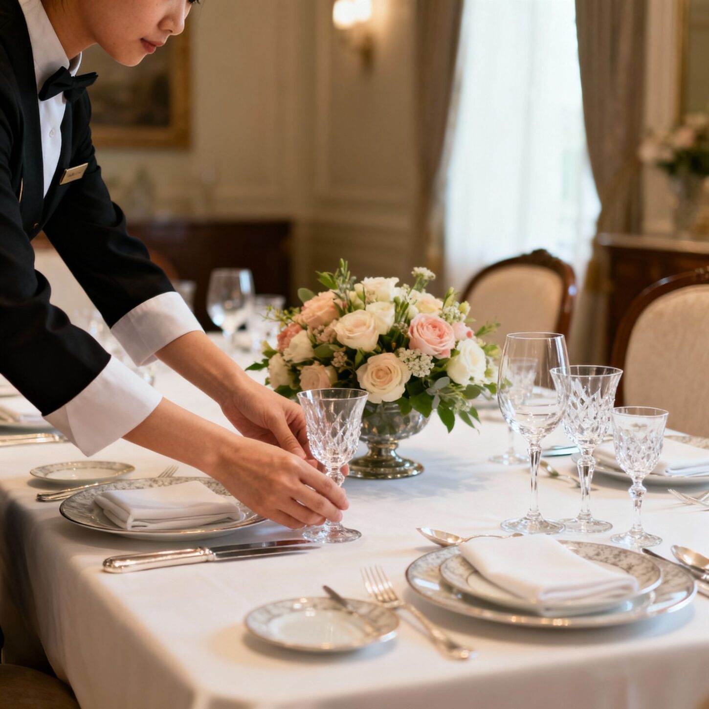 colf filippina - allestimento tavola elegante e servizio impeccabile