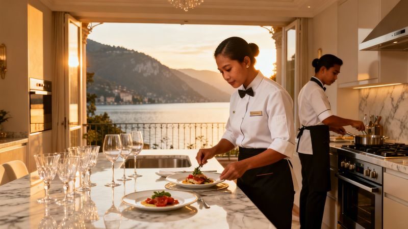 Coppia Di Filippini Cernobbio - preparazione cena di gala