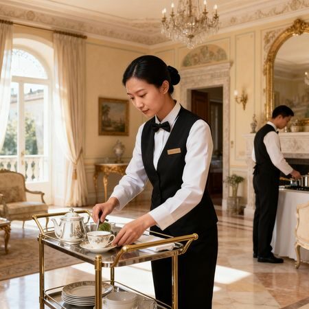 Coppia domestici Filippini Marche - staff professionale in contesto elegante