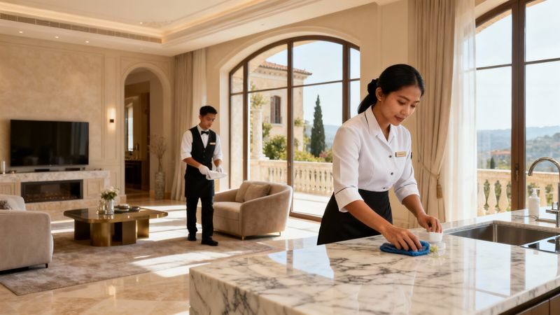 Coppia domestici Filippini Marche - coppia asiatica in villa di lusso