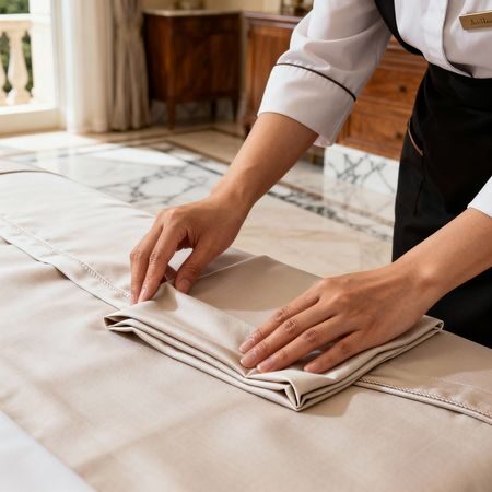 Coppia domestici Filippini Marche - cura dei dettagli di servizio