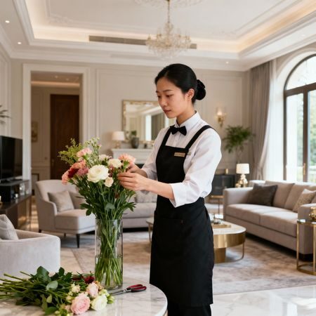 Migliore agenzia domestici Pisa - servizio domestico asiatico in soggiorno di lusso