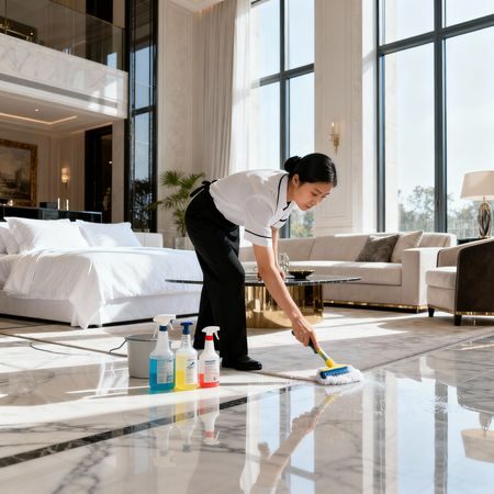 Migliore agenzia domestici Venezia - Asian staff maintaining luxury Italian living space
