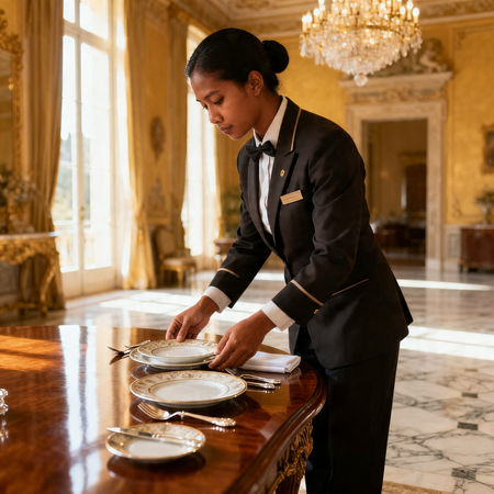 Agenzia colf filippine Ancona - lavoratrice domestica asiatica in villa di lusso, servizio esclusivo e raffinato