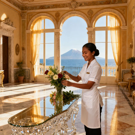 Agenzia colf filippine Taormina - domestica asiatica in villa di lusso Taormina