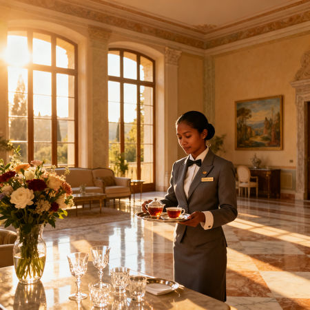 Agenzia domestici Cesena - lavoratrice domestica asiatica in villa di lusso vicino a Cesena, servizio esclusivo e raffinato