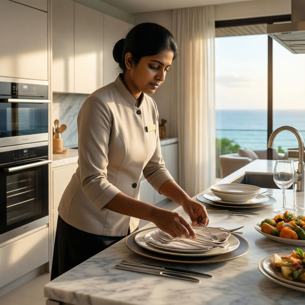 Colf Varazze servizio esclusivo asiatico preparazione tavola luxury cucina vista mare