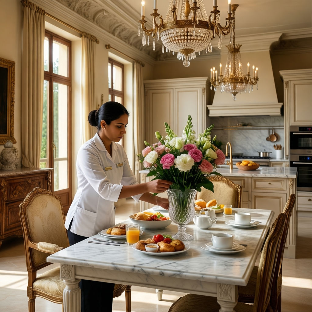 Colf Vimercate - servizio colazione in cucina di lusso