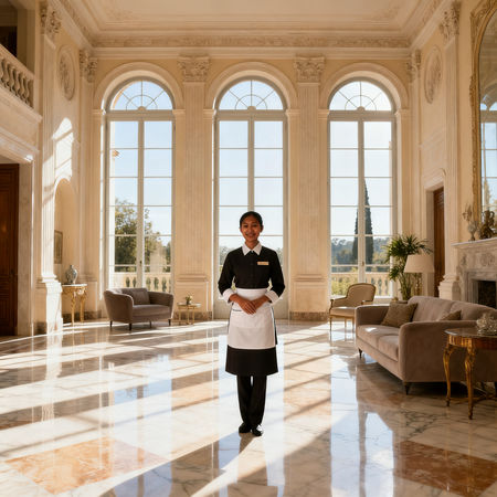 Migliore agenzia colf Novara - lavoratrice domestica asiatica in villa di lusso italiana, esperienza esclusiva e dedizione