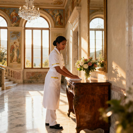 Migliore agenzia colf Trento - lavoratrice domestica asiatica in villa di lusso, servizio esclusivo e professionale