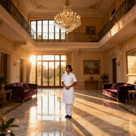 Migliore agenzia domestici Reggio Emilia - personale domestico asiatico in elegante villa di lusso con arredi raffinati