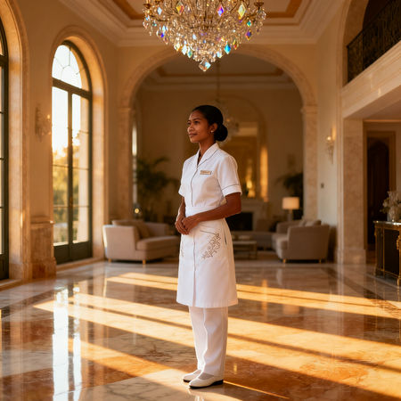 Migliore agenzia domestici Sanremo: lavoratrice domestica asiatica in villa di lusso italiana